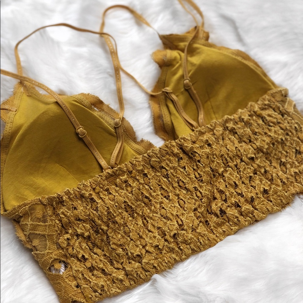 >>LAST<< Lena Crochet Lace Bralette - Mustard - Picture 5 of 8